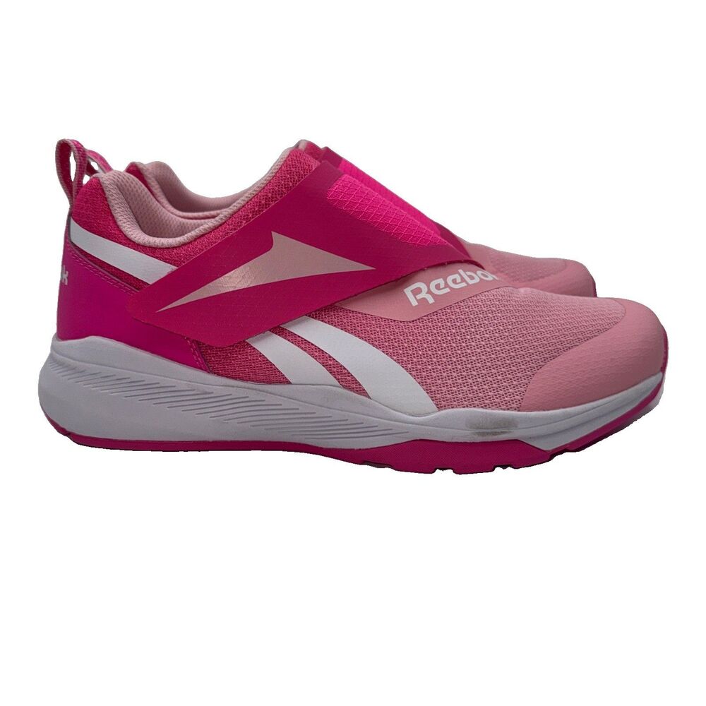 Reebok Equal Fit Kid`s  Running Shoes‎ Girls Pink Slip On Size 7